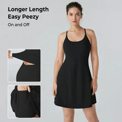 ShapeLuxe – Backless Fitness Dress for Effortless Style & Support