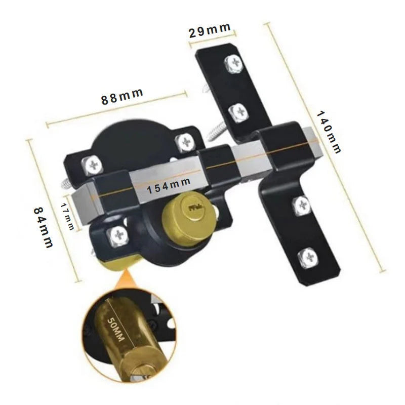 Dual-Action Gate Lock Latch | Heavy-Duty Outdoor Security for Gates, Sheds & Fences | Reinforced Strike Design | Easy Install