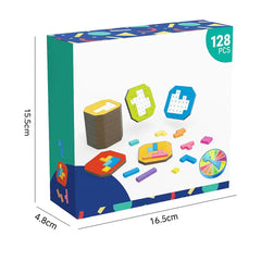 Kids Logic Puzzle Block Game (Age 4+) | 108 Colorful Pieces + 20 Challenge Cards | STEM Focus & Creativity | Non-Toxic Durable Set
