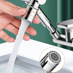 1080° Rotating Faucet Attachment | SpinMaster360 with 2 Spray Modes | Splash-Free Rinsing | Fits Most Standard Taps