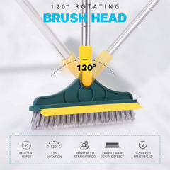 Floor Cleaning Brush | V-Shaped Head | 120° Rotating | Adjustable Handle | GapBrush