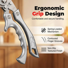 Heavy-Duty Kitchen Poultry Shears | 3Cr13 Stainless Steel Micro-Serrated Blades | Spring-Loaded Anti-Slip Grip | 25.5 cm, 158 g | Silver