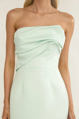 Fleur Sky Strapless Pleat Bust Maxi Dress Mint