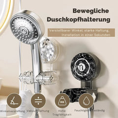 Adjustable Shower Head Holder Bracket | 360° Rotation + Angle Adjustment for Perfect Spray Direction | No-Drill Wall Mount | Fits Most Showers