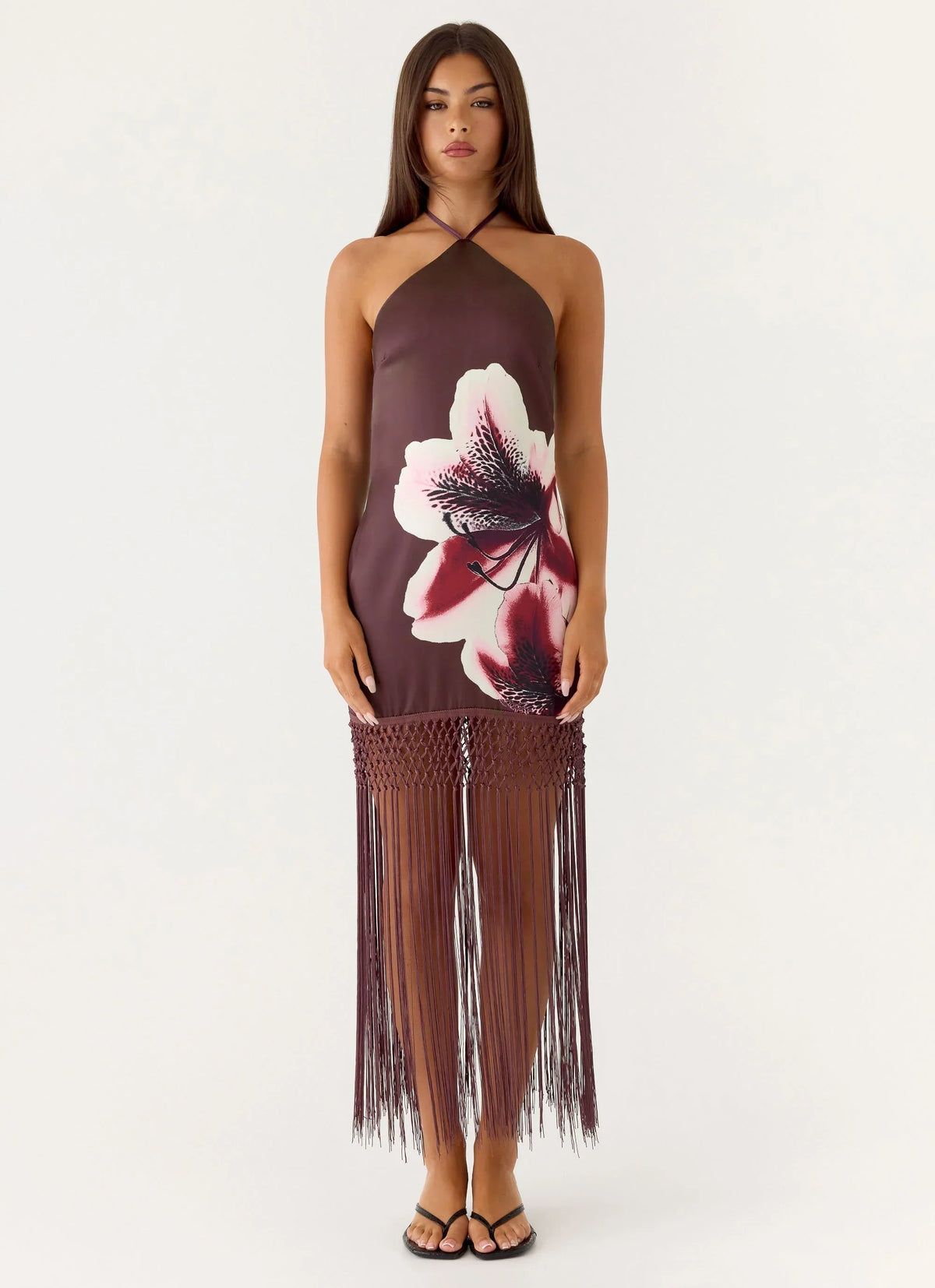 Niahvette Midi Dress Burgundy