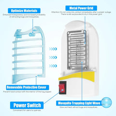 Indoor Mosquito Killer Lamp with Blue UV Attractant | Silent Electric Bug Zapper | Chemical-Free | Covers up to 500 sq ft